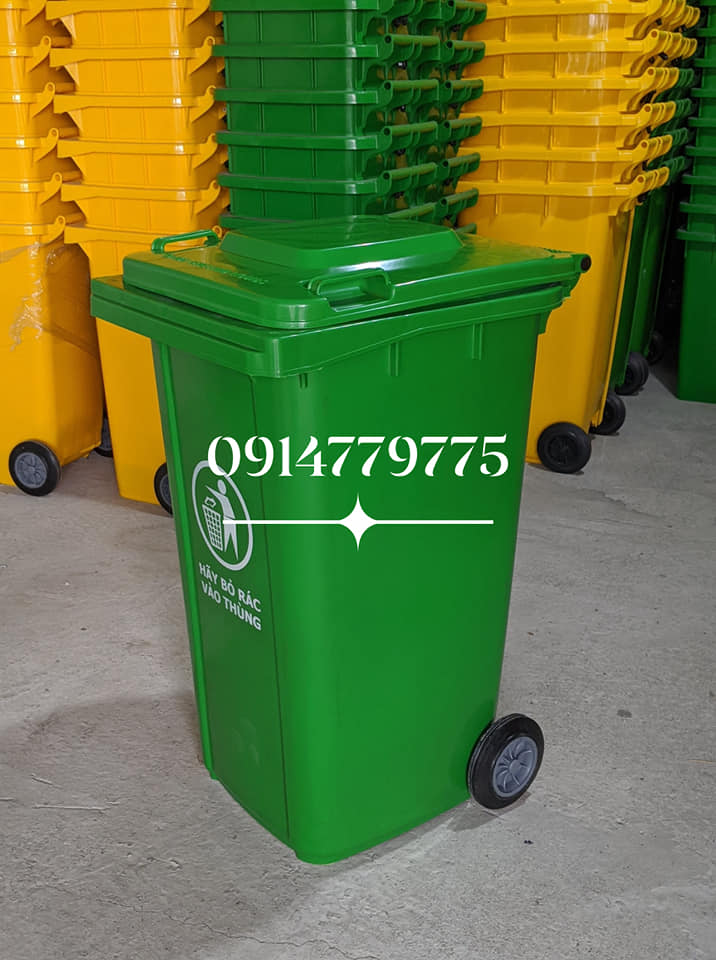 thùng rác 240 lít màu xanh tại Đà Nẵng của thùng rác giá huy
