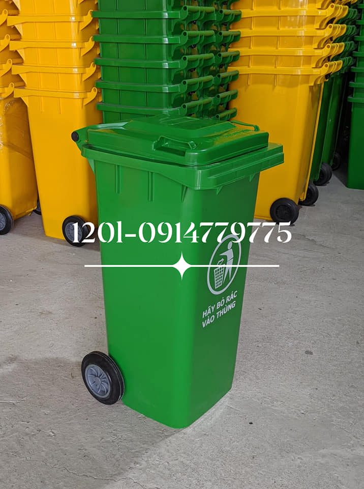 thùng rác 120 lít xanh 5