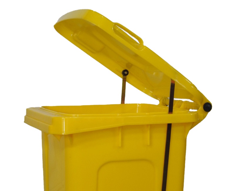 Thùng rác 240 lít vàng đạp chân gia re nhap khau