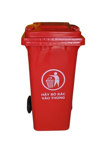 Thùng rác nhựa 120 lít màu đỏ