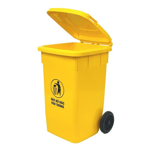 thung rac nhua 100l vang Thùng rác 100 lít vàng tại Đà Nẵng